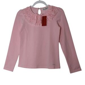 Roberta di Camerino Top Womens XS Made Italy 150-14 Pink Long Sleeve Stretch New